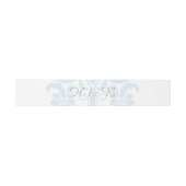 Blue Subtle Damask Wedding Belly Bands Uitnodigingen Wikkel (Vlak)