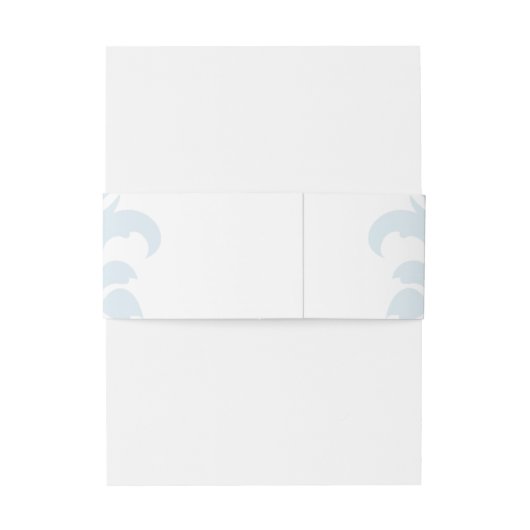 Blue Subtle Damask Wedding Belly Bands Uitnodigingen Wikkel (Achterkant Voorbeeld)
