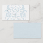 Blue Subtle Damask Wedding Place Kaarten Plaatskaartje (Voorkant / Achterkant)