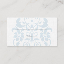 Blue Subtle Damask Wedding Place Kaarten Plaatskaartje