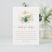 Blue Succulent Pumpkin Books voor Baby shower Informatiekaartje (Staand voorkant)