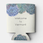 Blue Succulents Wedding Welcome can Coozie (Achterkant)