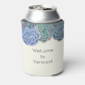 Blue Succulents Wedding Welcome can Coozie (Blikje Achterkant)