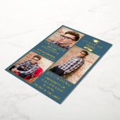 Blue-Suede Gold Foil HS Afstuderen Aankondiging (Gedraaid)