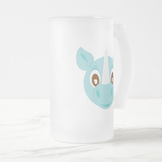 Blue Sumatran Rhino Matglas Bierpul (Voorkant rechts)