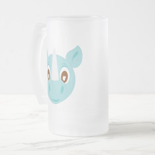 Blue Sumatran Rhino Matglas Bierpul (Voorkant links)