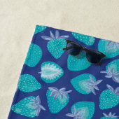 Blue Summer aardbery Fruit Beach Towel Strandlaken (In situ)