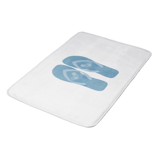 Blue Summer Beach Teenslippers Bath Mat (Gekanteld)