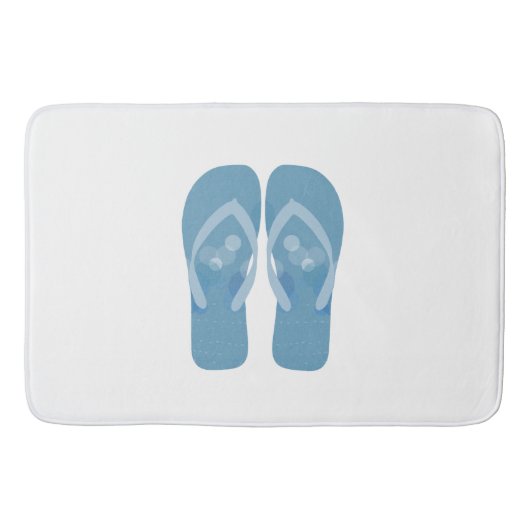 Blue Summer Beach Teenslippers Bath Mat (Voorkant)