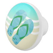 Blue Summer Beach Waves Teenslippers deurknop Keramische Knop (Rechts)