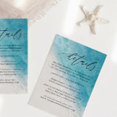 Blue Summer Beach Weddenschap Details Enclosure Ca Informatiekaartje