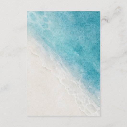 Blue Summer Beach Weddenschap Details Enclosure Ca Informatiekaartje (Achterkant)