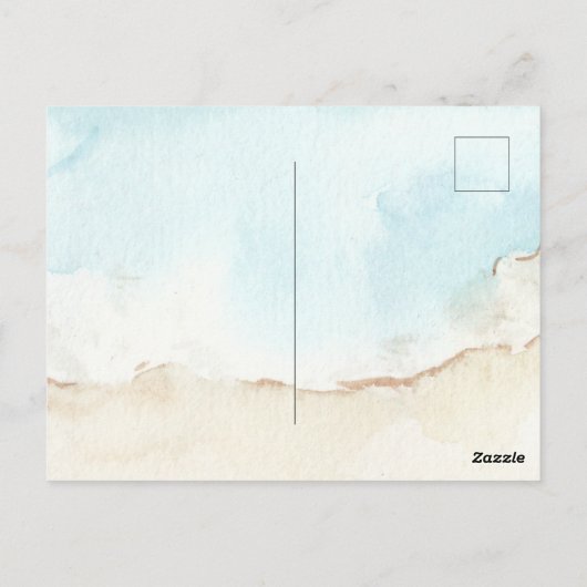 Blue Summer Ocean Afbeelding-Perfect Standaard Briefkaart (Achterkant)