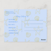 Blue Summer Simple Zee Shell en Star Beach Desing Briefkaart (Achterkant)