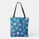 Blue Summer Strawberry Pattern Tote Bag (Achterkant)