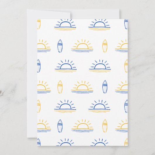 Blue Summer Surfs Up Party Uitnodiging Verjaardag (Achterkant)