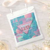 Blue Summer Vaporwave Sunset Birthday Bedankzakje (Geknipt)