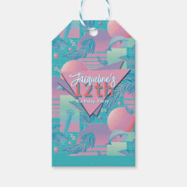 Blue Summer Vaporwave Sunset Birthday Cadeaulabel