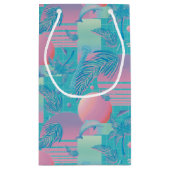 Blue Summer Vaporwave Sunset Verjaardag Klein Cadeauzakje (Achterkant)