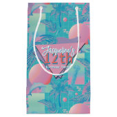 Blue Summer Vaporwave Sunset Verjaardag Klein Cadeauzakje (Voorkant)