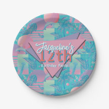 Blue Summer Vaporwave Sunset Verjaardag