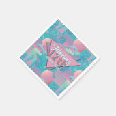 Blue Summer Vaporwave Sunset Verjaardag Servet (Hoek)