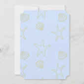 Blue Summer Zee Shell en Star Beach Wedding Kaart (Achterkant)