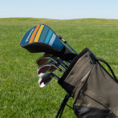 Blue Sun Across Striping with Name Golfheadcover (Insitu)