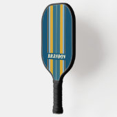 Blue Sun Board Stripes with Name Pickleball Paddle (Links)
