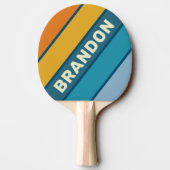 Blue Sun Bold Striped with Name Tafeltennisbatje (Achterkant)