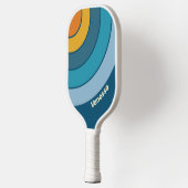 Blue Sun Circle Stripe with Name Pickleball Paddle (Links)
