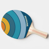 Blue Sun Circle Stripe with Name Tafeltennisbatje (Zijkant)