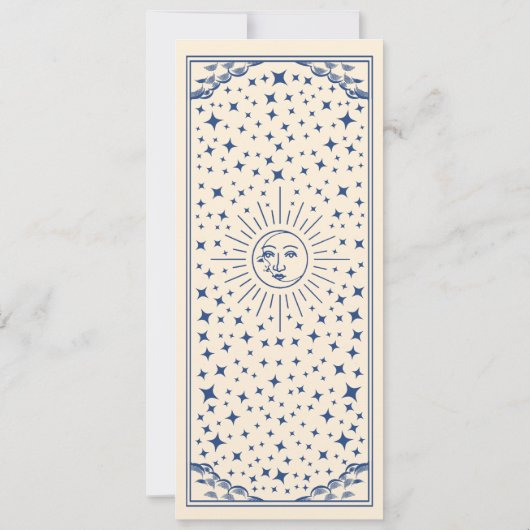Blue Sun en Moon Tarot Kaart Save the Date (Achterkant)