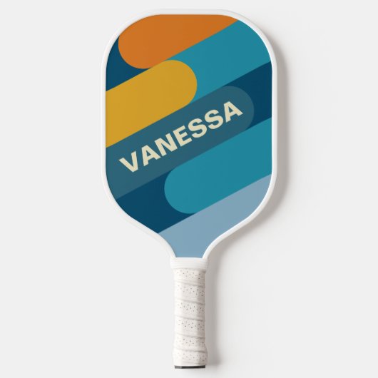 Blue Sun Fusion with Name Pickleball Paddle (Voorkant)