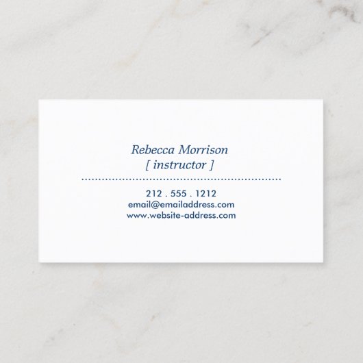 BLUE SUN LOGO MONOGRAM III voor YOGA STUDIO Visitekaartje (Achterkant)