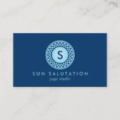 BLUE SUN LOGO MONOGRAM III voor YOGA STUDIO Visitekaartje (Voorkant)