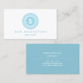 BLUE SUN LOGO MONOGRAM voor YOGA STUDIO, DOCENT Visitekaartje (Voorkant / Achterkant)