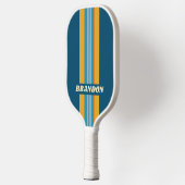 Blue Sun Rally Stripe with Name Pickleball Paddle (Links)