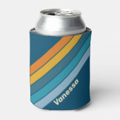 Blue Sun Stripes with Name Blikjeskoeler (Blikje Voorkant)