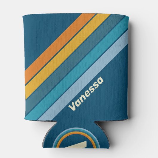 Blue Sun Stripes with Name Blikjeskoeler (Achterkant)