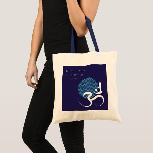Blue Sun Yoga Spirituele Aziatische Om Aum Kalligr Tote Bag (Voorkant (product))