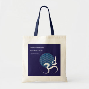Blue Sun Yoga Spirituele Aziatische Om Aum Kalligr Tote Bag