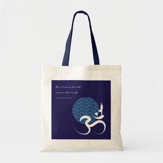 Blue Sun Yoga Spirituele Aziatische Om Aum Kalligr Tote Bag (Voorkant)