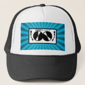Blue Sunburst DJ Platenspeler Music Baseball Trucker Pet (Voorkant)