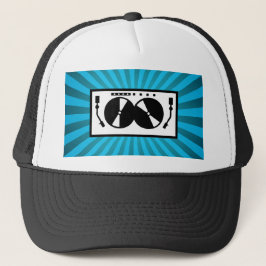 Blue Sunburst DJ Platenspeler Music Baseball Trucker Pet