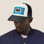 Blue Sunburst DJ Platenspeler Music Baseball Trucker Pet (In situ)