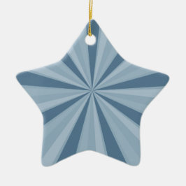 Blue Sunburst Keramisch Ornament