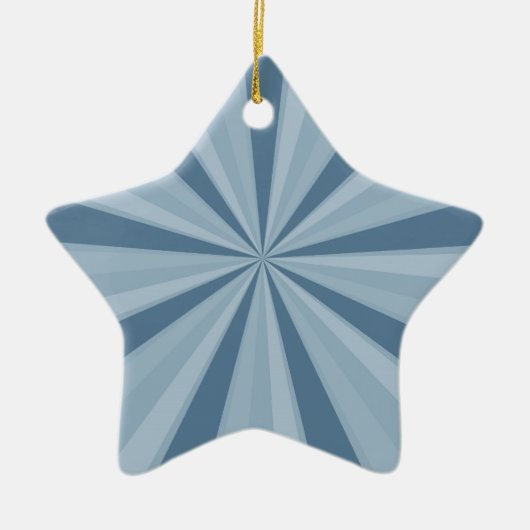 Blue Sunburst Keramisch Ornament (Voorkant)