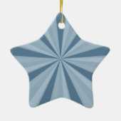 Blue Sunburst Keramisch Ornament (Achterkant)