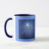 Blue Sunburst Spider Web Mok (Links)